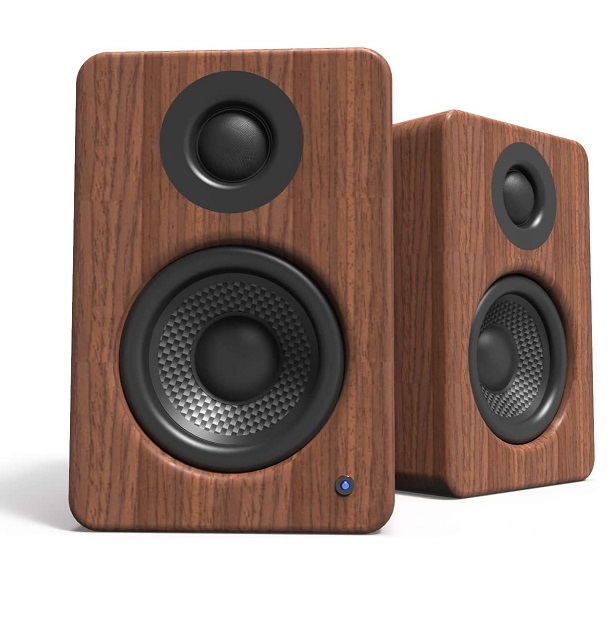 רמקולים עוצמתיים למחשב קאנטו בצבע עץ אגוז Kanto YU2 Powered Desktop Speakers 100Watts 3.5mm Walnut YU2WAL